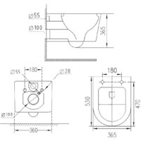 Унитаз подвесной Roxen Vortex в комплекте с инсталляцией StounFix Dual Fresh 6 в 1 968489 (кнопка: сатин) - Превью изображения №12 — Интернет-магазин Time-Shop