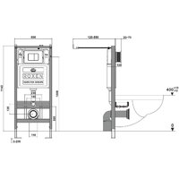 Унитаз подвесной Roxen Vortex в комплекте с инсталляцией StounFix Dual Fresh 6 в 1 968489 (кнопка: сатин) - Превью изображения №19 — Интернет-магазин Time-Shop