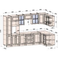 Готовая кухня Интерлиния Мила Шато 1.68x3.2 ВТ правая (белый/белый/кастилло темный) - Превью изображения №5 — Интернет-магазин Time-Shop