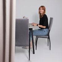 Кухонный стол Мамадома Tirk radial-110 раздвижной 110-142х70 (серый сланец/черный) - Превью изображения №8 — Интернет-магазин Time-Shop