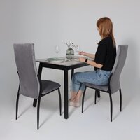 Кухонный стол Мамадома Tirk radial-110 раздвижной 110-142х70 (серый сланец/черный) - Превью изображения №9 — Интернет-магазин Time-Shop