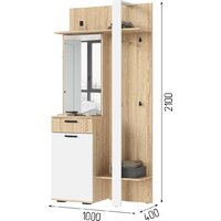 Тумба для обуви Стендмебель Санса ПР-01 (белый/дуб сонома) - Превью изображения №5 — Интернет-магазин Time-Shop