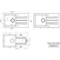 Кухонная мойка Kernau KGS A 50 1B1D Black Metallic - Превью изображения №2 — Интернет-магазин Time-Shop