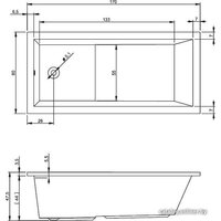 Ванна Riho Lusso Plus 170x80 (с ножками) - Превью изображения №2 — Интернет-магазин Time-Shop