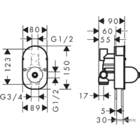 Скрытый механизм Hansgrohe Focus E [31741180] - Превью изображения №2 — Интернет-магазин Time-Shop