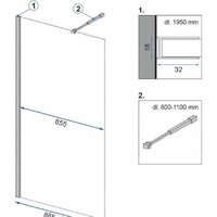 Душевая стенка Rea Aero 90 (черный/прозрачное стекло) - Превью изображения №2 — Интернет-магазин Time-Shop