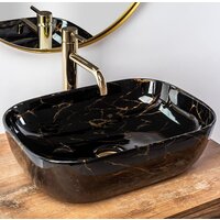 Умывальник Rea Belinda (черный мрамор глянцевый) - Превью изображения №3 — Интернет-магазин Time-Shop