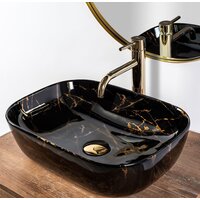 Умывальник Rea Belinda (черный мрамор глянцевый) - Превью изображения №5 — Интернет-магазин Time-Shop