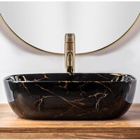 Умывальник Rea Belinda (черный мрамор глянцевый) - Превью изображения №2 — Интернет-магазин Time-Shop