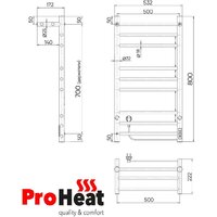 Полотенцесушитель ProHeat Line 50х80 (полка, терморегулятор, таймер) - Превью изображения №2 — Интернет-магазин Time-Shop