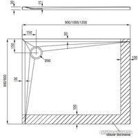 Душевой поддон Deante Kerria Plus KTS 045B 100x90 - Превью изображения №4 — Интернет-магазин Time-Shop