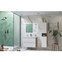  ЗОВ Тумба под умывальник Дион 90 D90LHO0M9003GKV5 (белый глянцевый/дуб) - Превью изображения №2 — Интернет-магазин Time-Shop