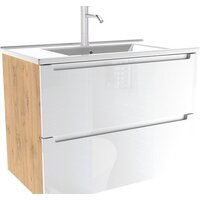 ЗОВ Тумба под умывальник Дион 90 D90LHO0M9003GKV5 (белый глянцевый/дуб)