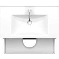  ЗОВ Тумба под умывальник Парма 80 P80LWP0MWHMC1A (белый/белый галифакс) - Превью изображения №2 — Интернет-магазин Time-Shop