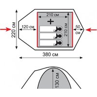 Треккинговая палатка Tramp Lite Camp 3 (песочный) - Превью изображения №2 — Интернет-магазин Time-Shop