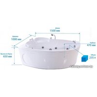 Ванна Triton Николь 160x100 R Люкс Flat (с гидромассажем) - Превью изображения №2 — Интернет-магазин Time-Shop