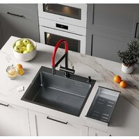 Кухонная мойка Roxen Simple 560220-50B PVD графит (с коландером и дозатором) - Превью изображения №2 — Интернет-магазин Time-Shop