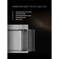 Кухонная мойка Roxen Simple 560220-50B PVD графит (с коландером и дозатором) - Превью изображения №9 — Интернет-магазин Time-Shop