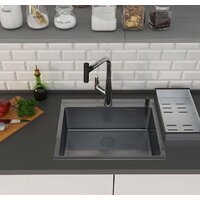 Кухонная мойка Roxen Simple 560220-50B PVD графит (с коландером и дозатором) - Превью изображения №3 — Интернет-магазин Time-Shop