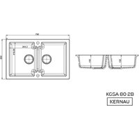 Кухонная мойка Kernau KGS A 80 2B Graphite - Превью изображения №2 — Интернет-магазин Time-Shop