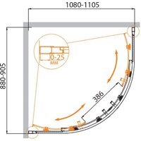 Душевой уголок Cezares MOLVENO-RH-2-110/90-C-GM-IV - Превью изображения №2 — Интернет-магазин Time-Shop