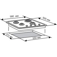 Варочная панель De luxe 5840.00ГМВ-050 Ч/Р - Превью изображения №2 — Интернет-магазин Time-Shop