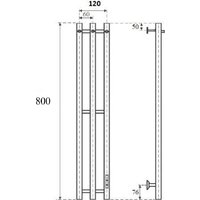 Полотенцесушитель Маргроид Ferrum Inaro СНШ 80*6*12 Графит, скрытого монтажа, таймер справа (6 крючков) - Превью изображения №8 — Интернет-магазин Time-Shop