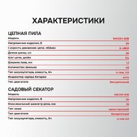  Profipower ProfiSet-2G20 E0217 (цепная пила, секатор, 2 АКБ) - Превью изображения №5 — Интернет-магазин Time-Shop