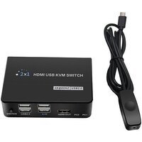 KVM переключатель USBTOP 2-х портовый KVM-переключатель HDMI USB, (черный) - Превью изображения №4 — Интернет-магазин Time-Shop