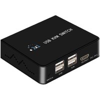 KVM переключатель USBTOP 2-х портовый KVM-переключатель HDMI USB, (черный) - Превью изображения №3 — Интернет-магазин Time-Shop