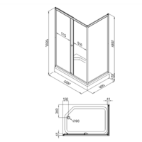 Душевой уголок Triton Фьюжн А1 120х80 (полосы) - Превью изображения №2 — Интернет-магазин Time-Shop
