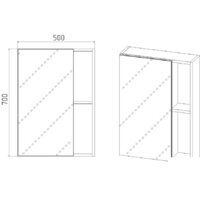  Viant Шкаф с зеркалом Бостон 50 VBOS50-ZSH - Превью изображения №7 — Интернет-магазин Time-Shop