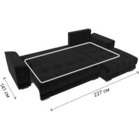 Угловой диван Лига диванов НордСтар правый 121112 (велюр черный/подушки велюр черный) - Превью изображения №10 — Интернет-магазин Time-Shop