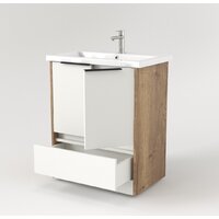  Дабер Тумба под умывальник 017 Cersanit Como 70 Т17.7С.0.21Ч (дуб галифакс/белый/ручка черная) - Превью изображения №3 — Интернет-магазин Time-Shop