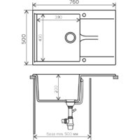 Кухонная мойка Polygran Gals-760 (белый хлопок 36) - Превью изображения №2 — Интернет-магазин Time-Shop