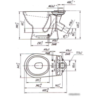Унитаз напольный Оскольская керамика Суперкомпакт (белый, косой выпуск) - Превью изображения №2 — Интернет-магазин Time-Shop