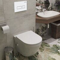 Унитаз подвесной Roxen Antares Bidet в комплекте с инсталляцией StounFix Dual Fresh 6 в 1 953833 (кнопка: белый глянец) - Превью изображения №11 — Интернет-магазин Time-Shop
