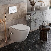 Унитаз подвесной Roxen Antares Bidet в комплекте с инсталляцией StounFix Dual Fresh 6 в 1 953833 (кнопка: белый глянец) - Превью изображения №9 — Интернет-магазин Time-Shop