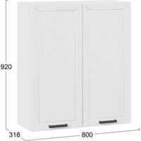 Шкаф навесной Трия Лорас 1ВВ8 с двумя дверями (белый/холст белый) - Превью изображения №3 — Интернет-магазин Time-Shop