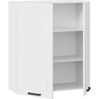 Шкаф навесной Трия Лорас 1ВВ8 с двумя дверями (белый/холст белый) - Превью изображения №2 — Интернет-магазин Time-Shop