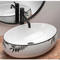 Умывальник Rea Shila (белый/черный) - Превью изображения №2 — Интернет-магазин Time-Shop