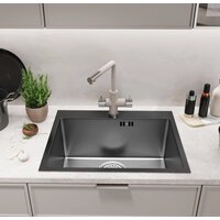 Кухонная мойка Mixline Pro 552935 (черный графит, с сифоном) - Превью изображения №6 — Интернет-магазин Time-Shop