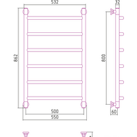 Полотенцесушитель Сунержа Галант+ 800x500 00-0200-8050 - Превью изображения №3 — Интернет-магазин Time-Shop