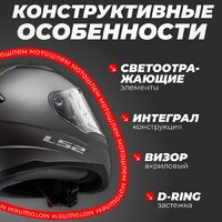 Мотошлем LS2 FF353 Rapid Solid (S, серый матовый) - Превью изображения №3 — Интернет-магазин Time-Shop