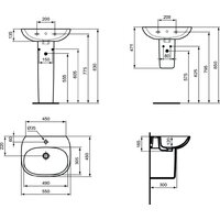 Умывальник Ideal Standard Tesi 55 (тонкий бортик) - Превью изображения №2 — Интернет-магазин Time-Shop