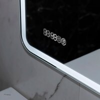  Пекам Зеркало Marta 1 80x100 marta1-80x100spcl (с подсветкой, сенсором на прикосновение, подогревом и часами) - Превью изображения №5 — Интернет-магазин Time-Shop