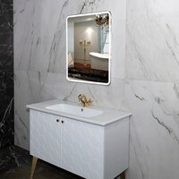  Пекам Зеркало Marta 1 80x100 marta1-80x100spcl (с подсветкой, сенсором на прикосновение, подогревом и часами) - Превью изображения №4 — Интернет-магазин Time-Shop