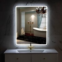  Пекам Зеркало Marta 1 80x100 marta1-80x100spcl (с подсветкой, сенсором на прикосновение, подогревом и часами) - Превью изображения №14 — Интернет-магазин Time-Shop