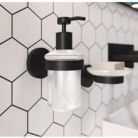 Набор аксессуаров для ванной Wellsee Finishing Touch 182512002 (мыльница, стакан для зубных щеток, дозатор для жидкого мыла, крючок 2 шт, матовый черный) - Превью изображения №7 — Интернет-магазин Time-Shop