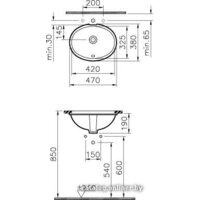 Умывальник Vitra Arkitekt 47x38 6039B003-0012 - Превью изображения №2 — Интернет-магазин Time-Shop